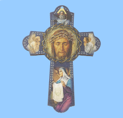 Cross-  6", Holy Face of Jesus