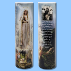 LED Candle-Our Lady Of Fatima 2-3/8 x 8