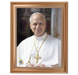 Picture-Pope Leo XIV, Formal Gold Frame