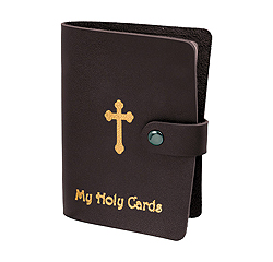 Maroon Gold Stamped Leatherette Card Holder For 40 Cards
