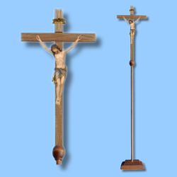 Processional Wood Carved Crucifix