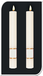 Candle-White Gloria, 2" x 17"
