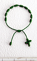 Bracelet-Green Knotted Cord with Cross