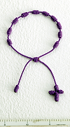 Bracelet-Purple Knotted Cord with Cross