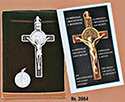 Crucifix-  3", St Benedict w/ Book