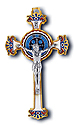 Crucifix-  5", St Benedict,Colored