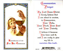 Holy Card-Communion, Girl