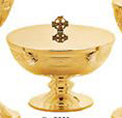 Host Bowl without Lid-Brass, Gold Plated,  6"
