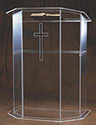 Pulpit-Acrylic, With Cross