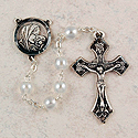 Rosary-White Glass